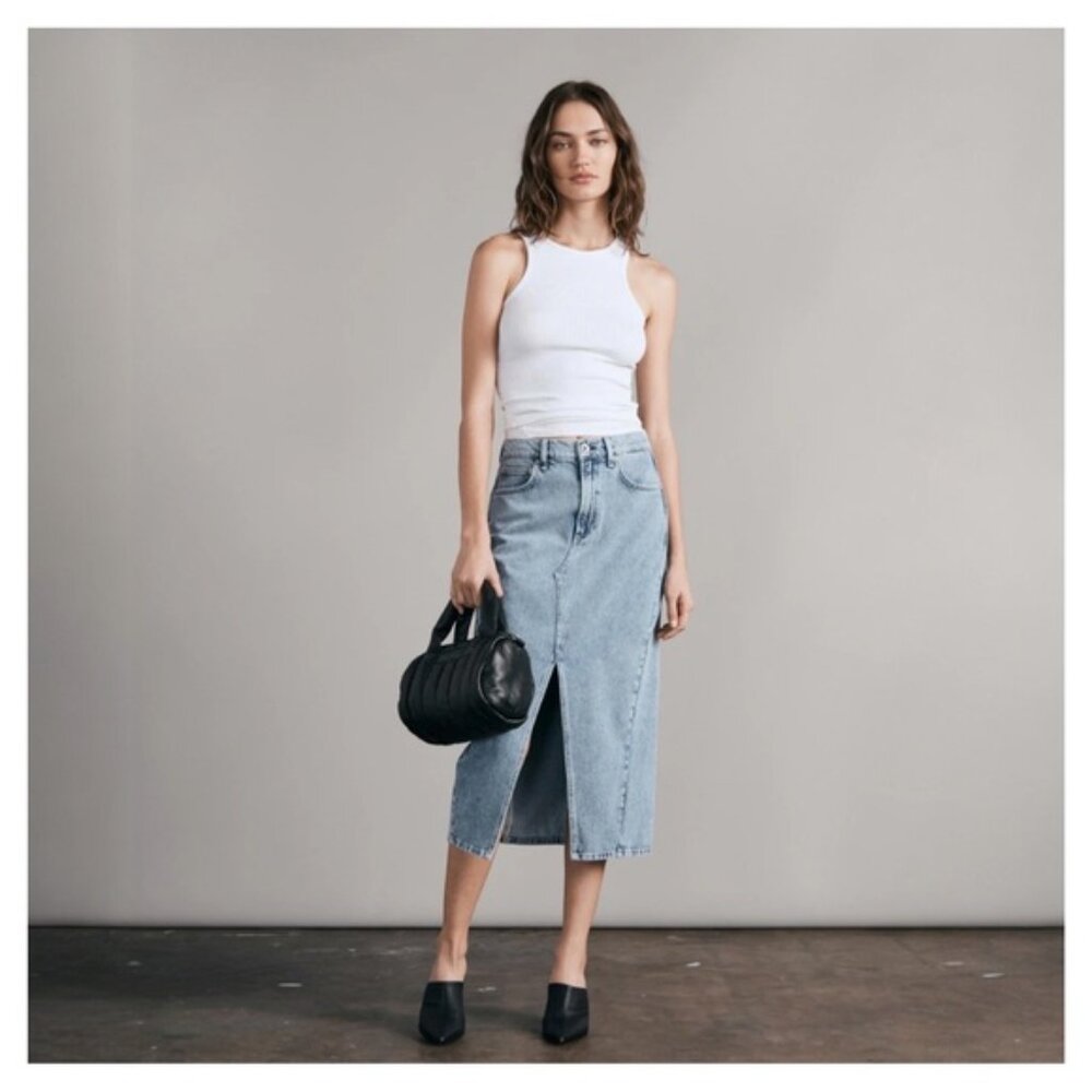RAG & BONE • Pencil Splice Midi Skirt in Alisha